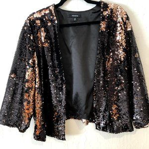 Torrid TWO-TONE SEQUIN DRAPE JACKET Size 1/2